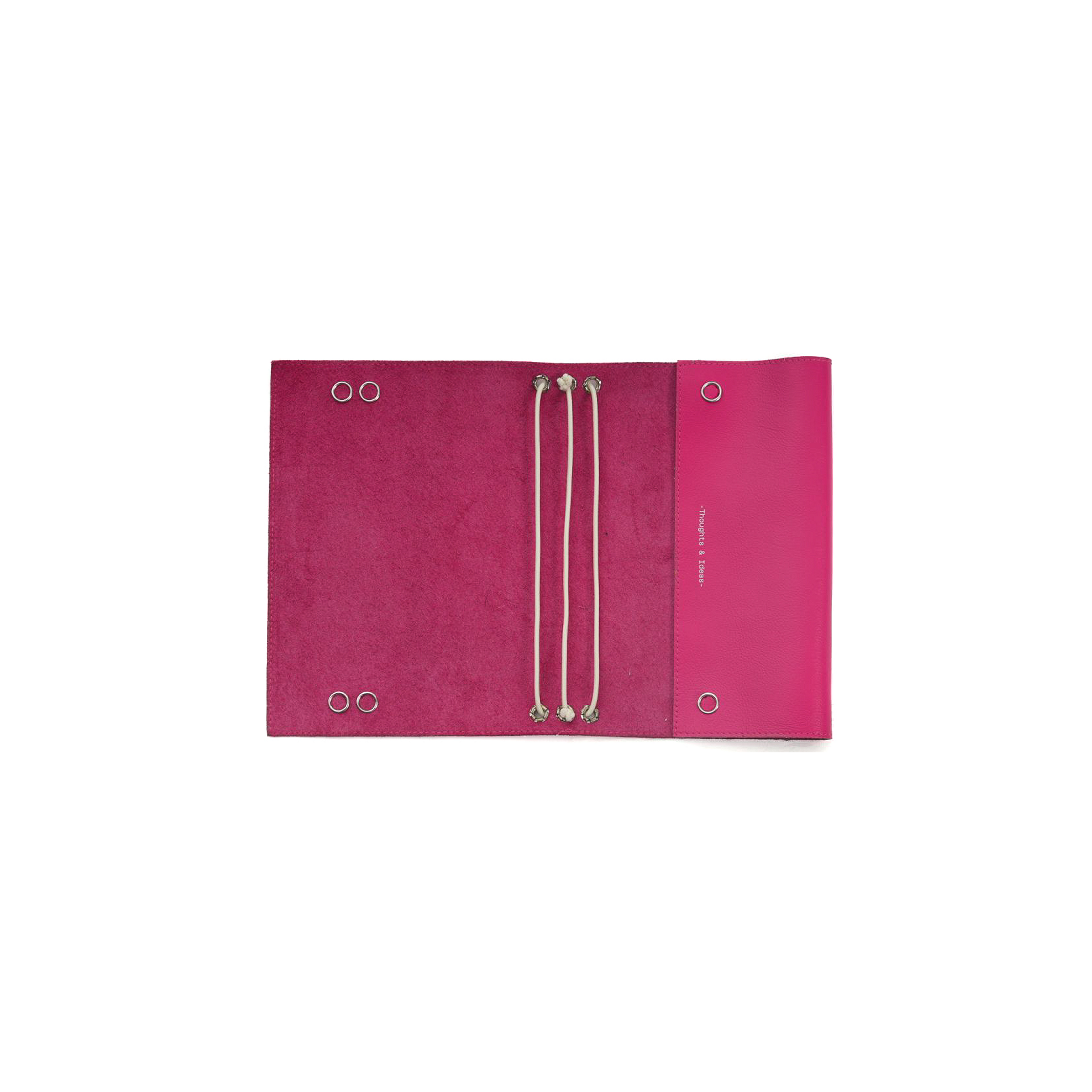 Leather Sleeve with Journals: Half-Size in Dragon Fruit